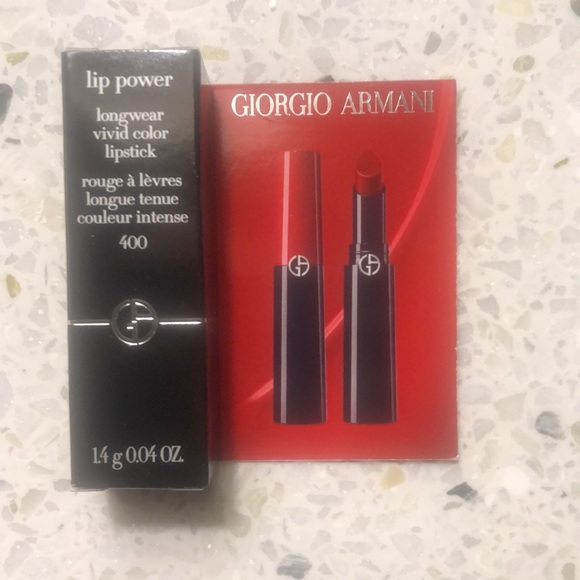 🌟 Giorgio Armani Satin Lipstick, Shade 400, Neutral Red, MINI - Picture 2 of 4